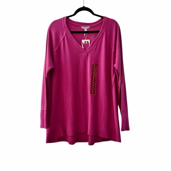 Wildfox Tops - NWT Wildfox Haley Brushed Top in Elderberry Size XL Pink Purple Thermal Knit